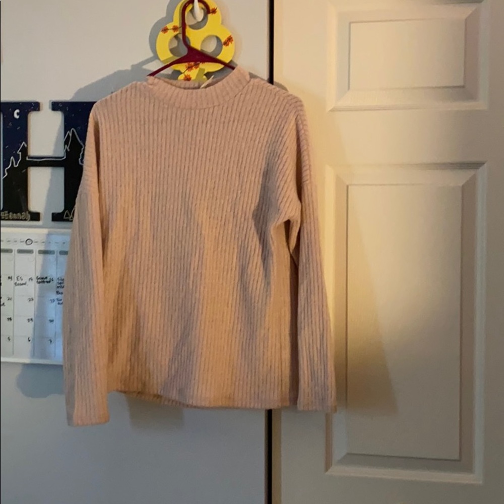 Pink Fuzzy Ribbed Sweater - Picture 3 of 3